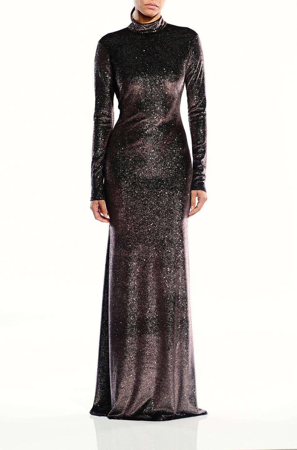 Open Back Long Sleeve Gown