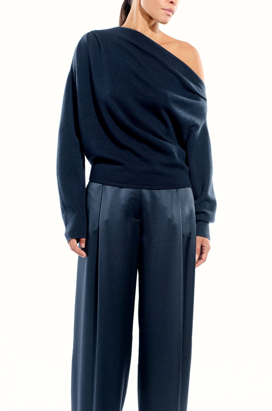 Long Sleeve Asymmetrical Drape Sweater