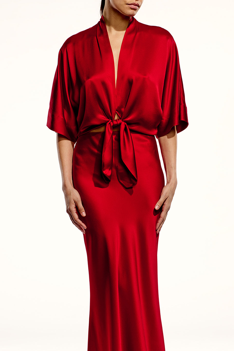 Dolman Tie Front Blouse