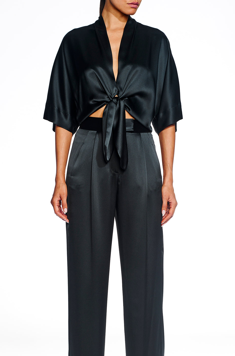 Dolman Tie Front Blouse