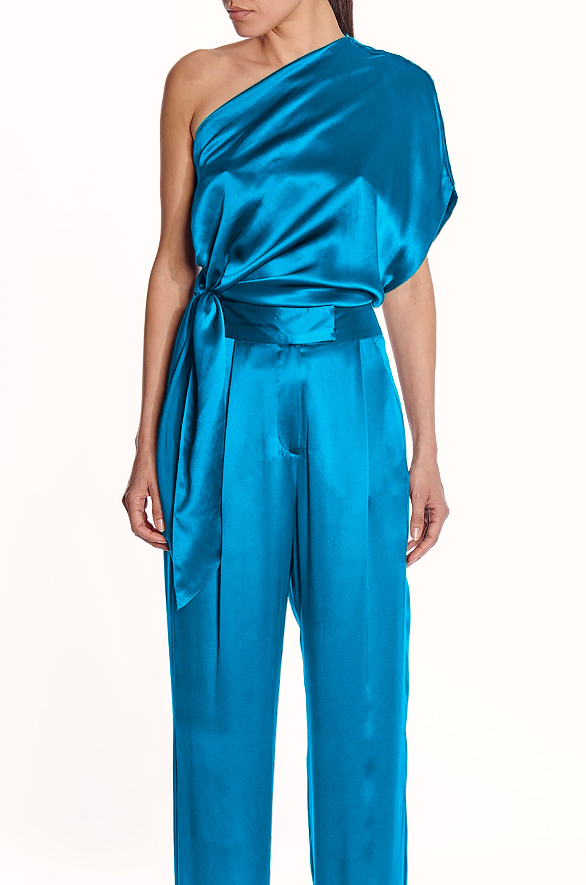 One Shoulder Top With Tie- FINAL SALE