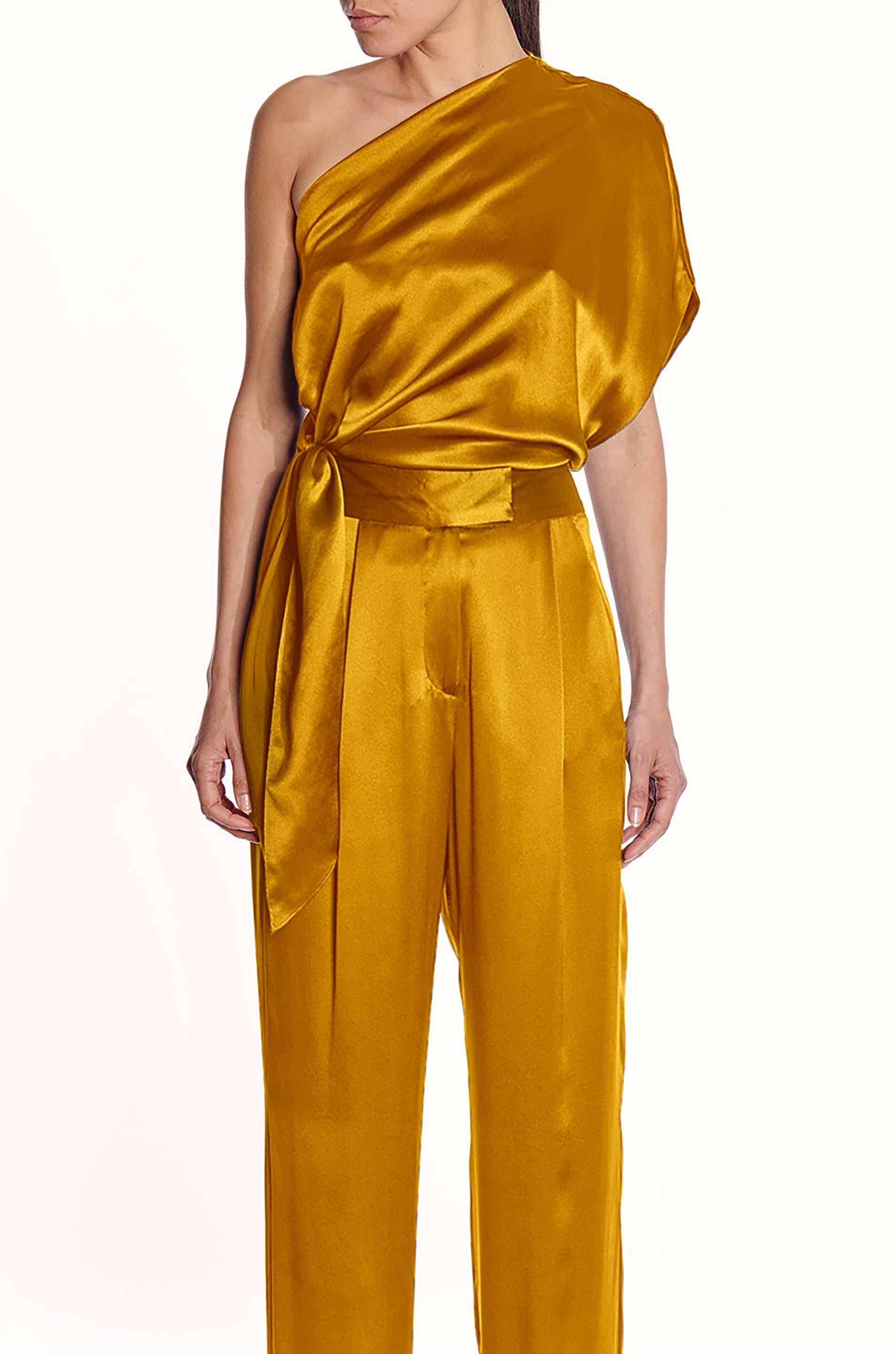 One Shoulder Top With Tie- FINAL SALE