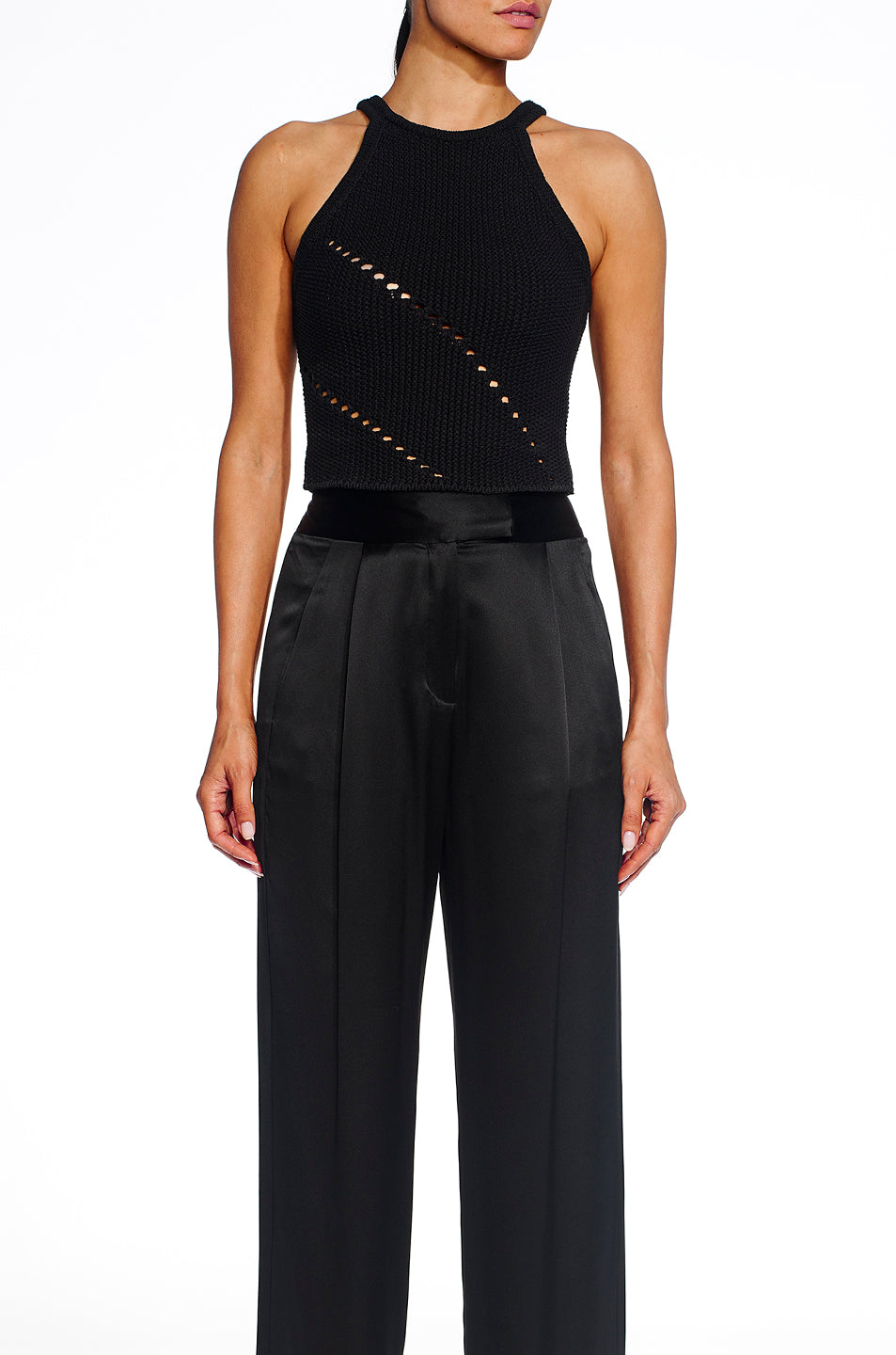 Curved Knit Racer Top- FINAL SALE