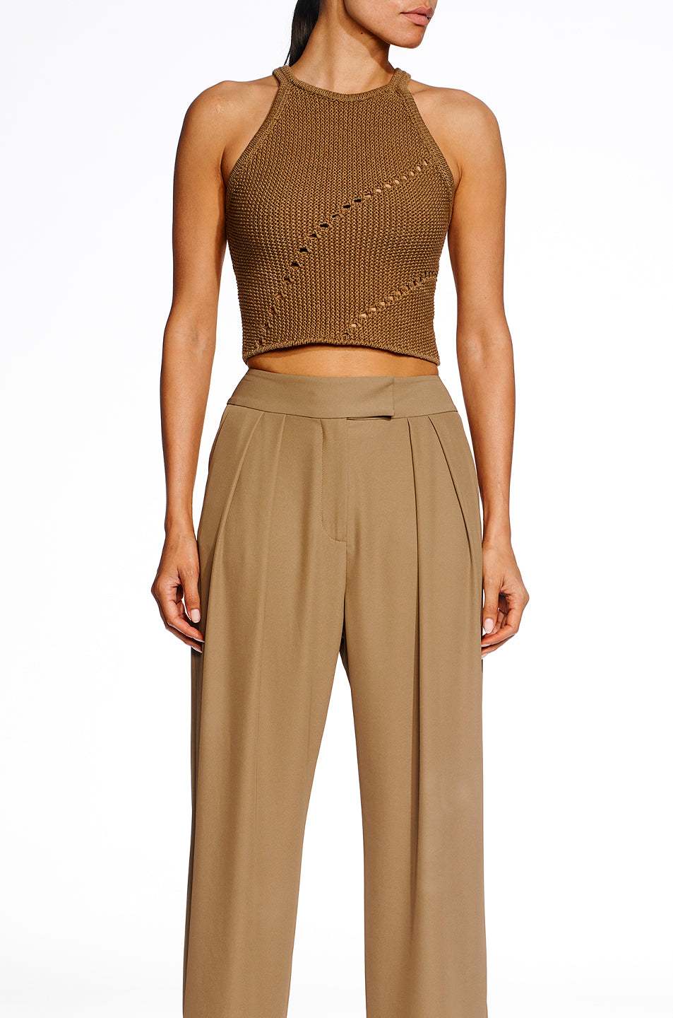 Curved Knit Racer Top- FINAL SALE