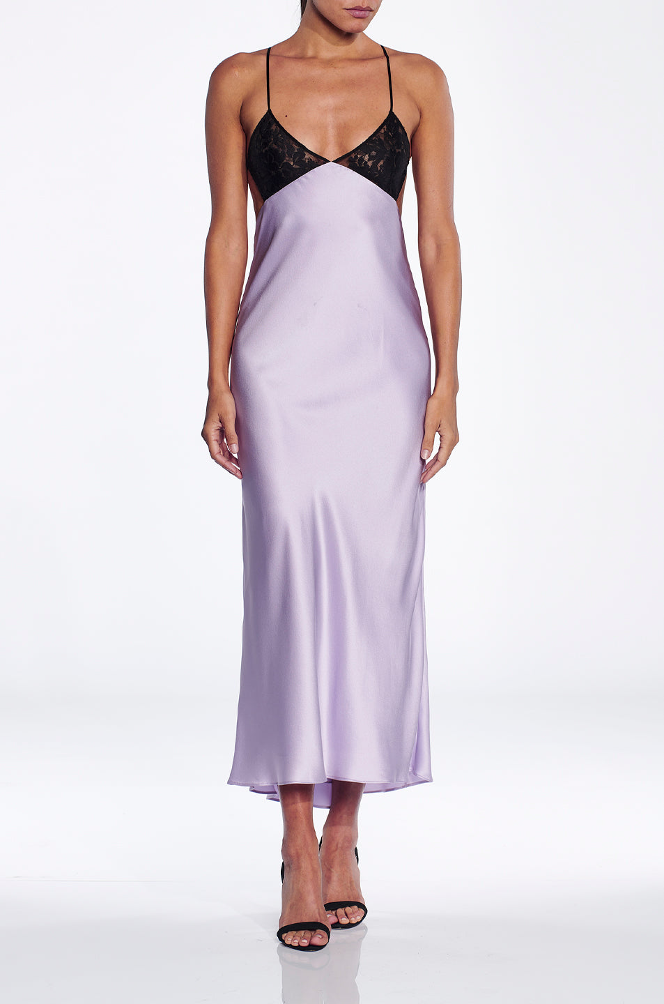 Lace Contrast Bias Dress - FINAL SALE