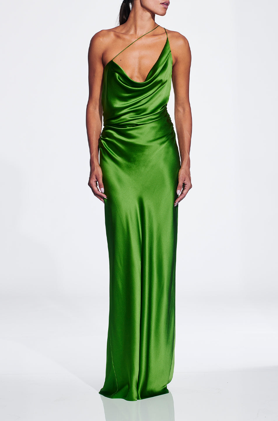 One Shoulder Cowl Gown