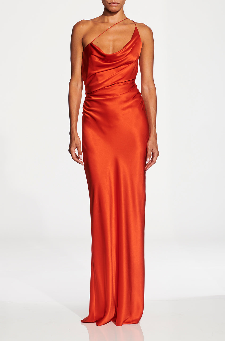 One Shoulder Cowl Gown