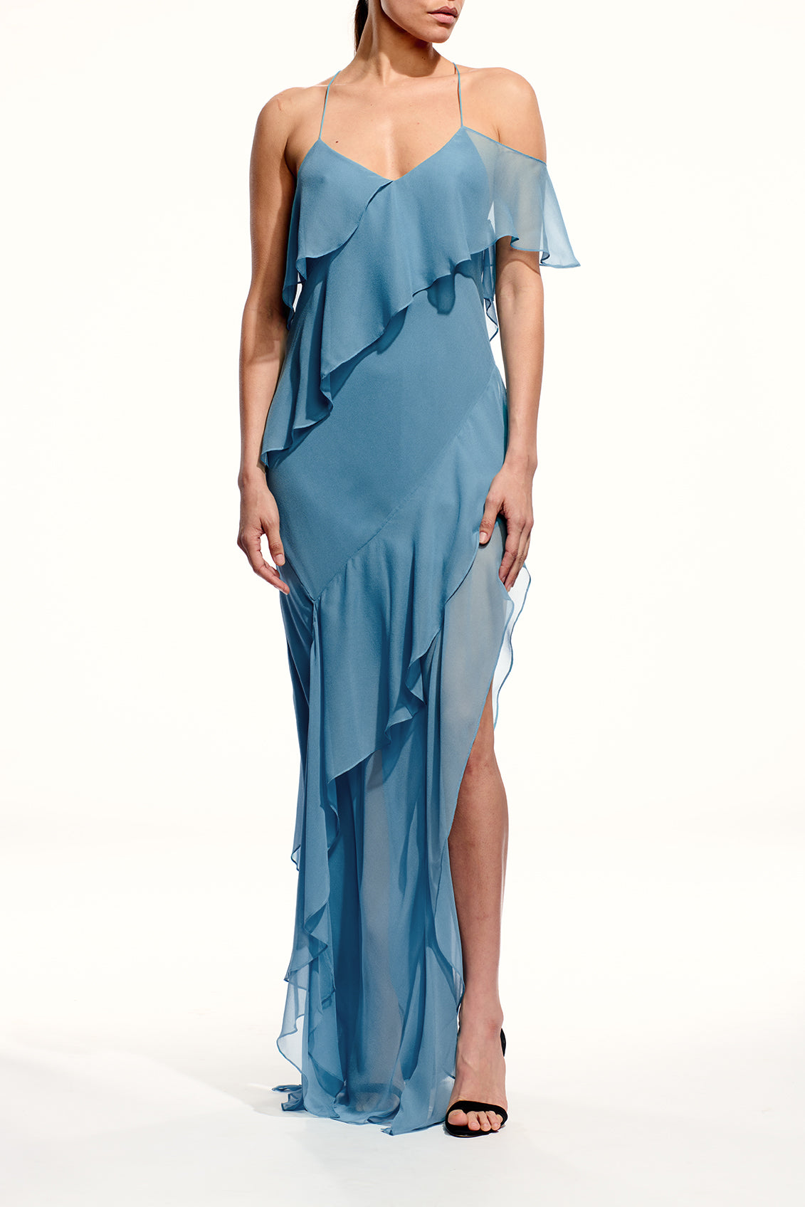 Ruffle Bias Gown