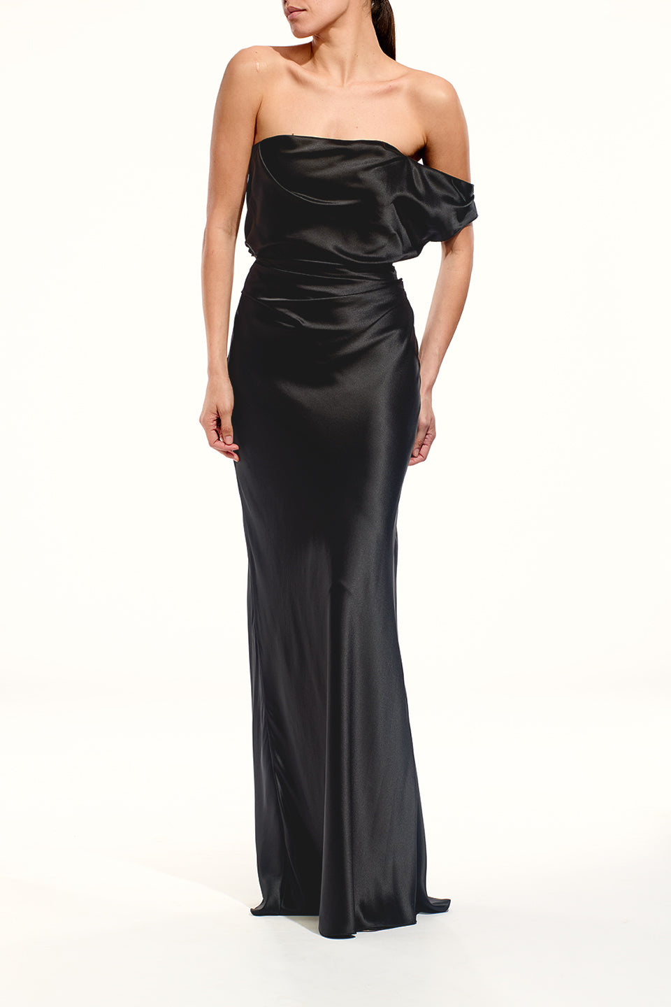 Strapless Gown With Arm Drape
