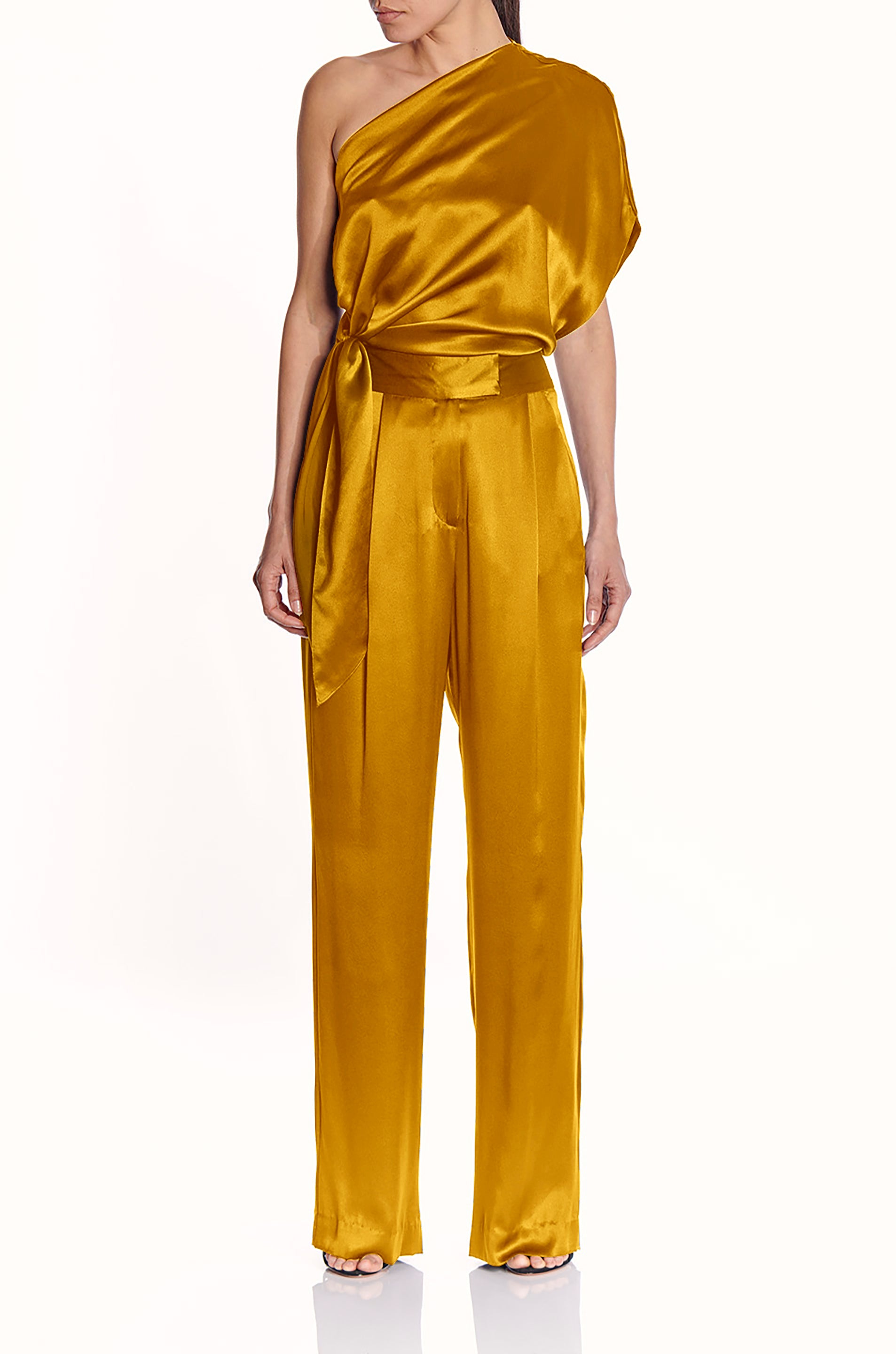 One Shoulder Top With Tie- FINAL SALE