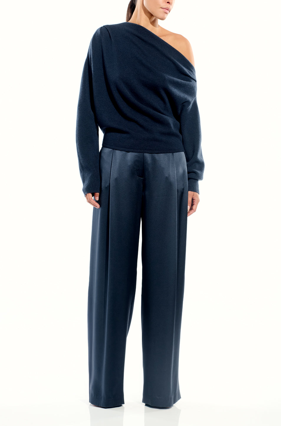 Long Sleeve Asymmetrical Drape Sweater