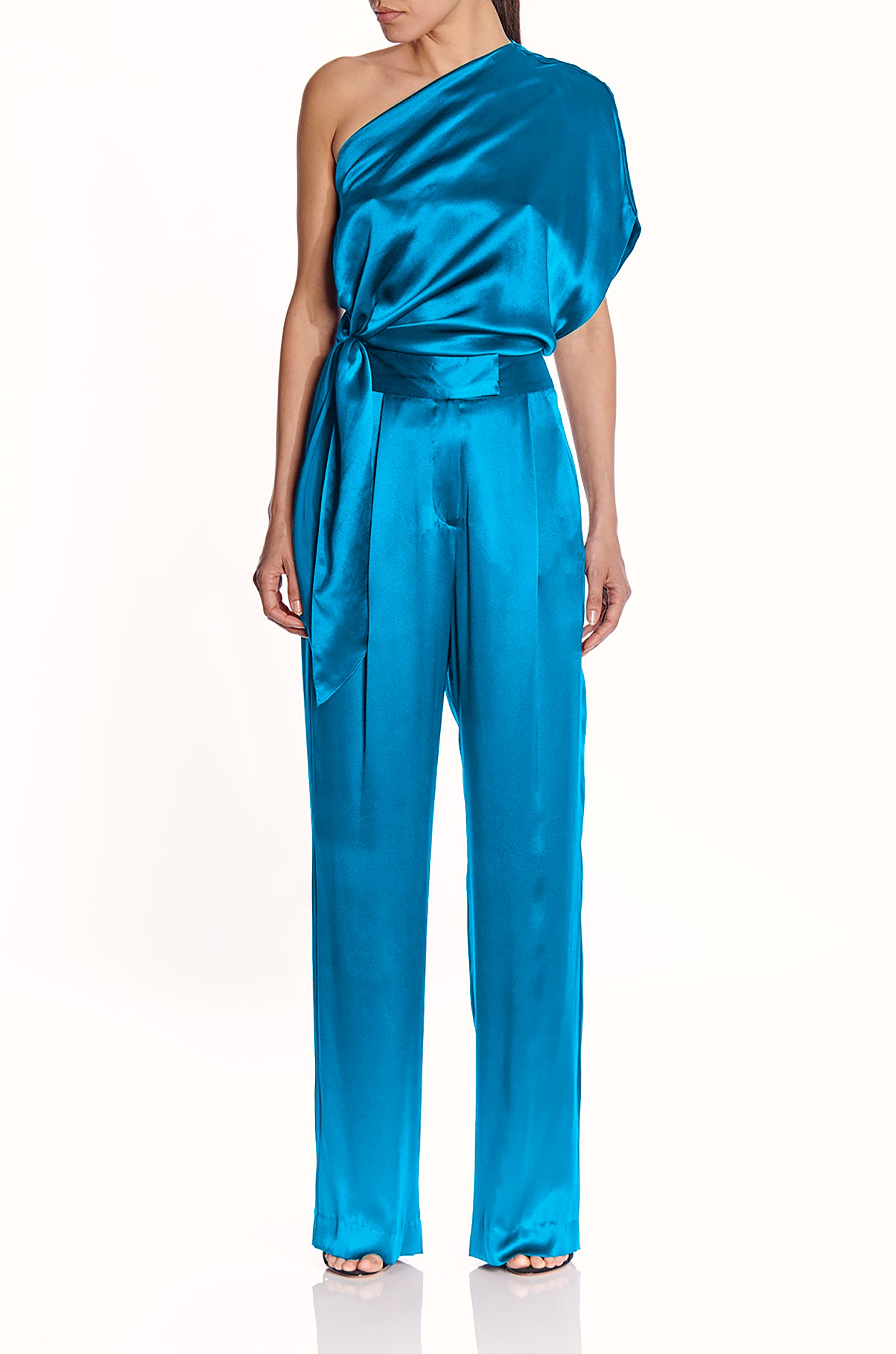 One Shoulder Top With Tie- FINAL SALE