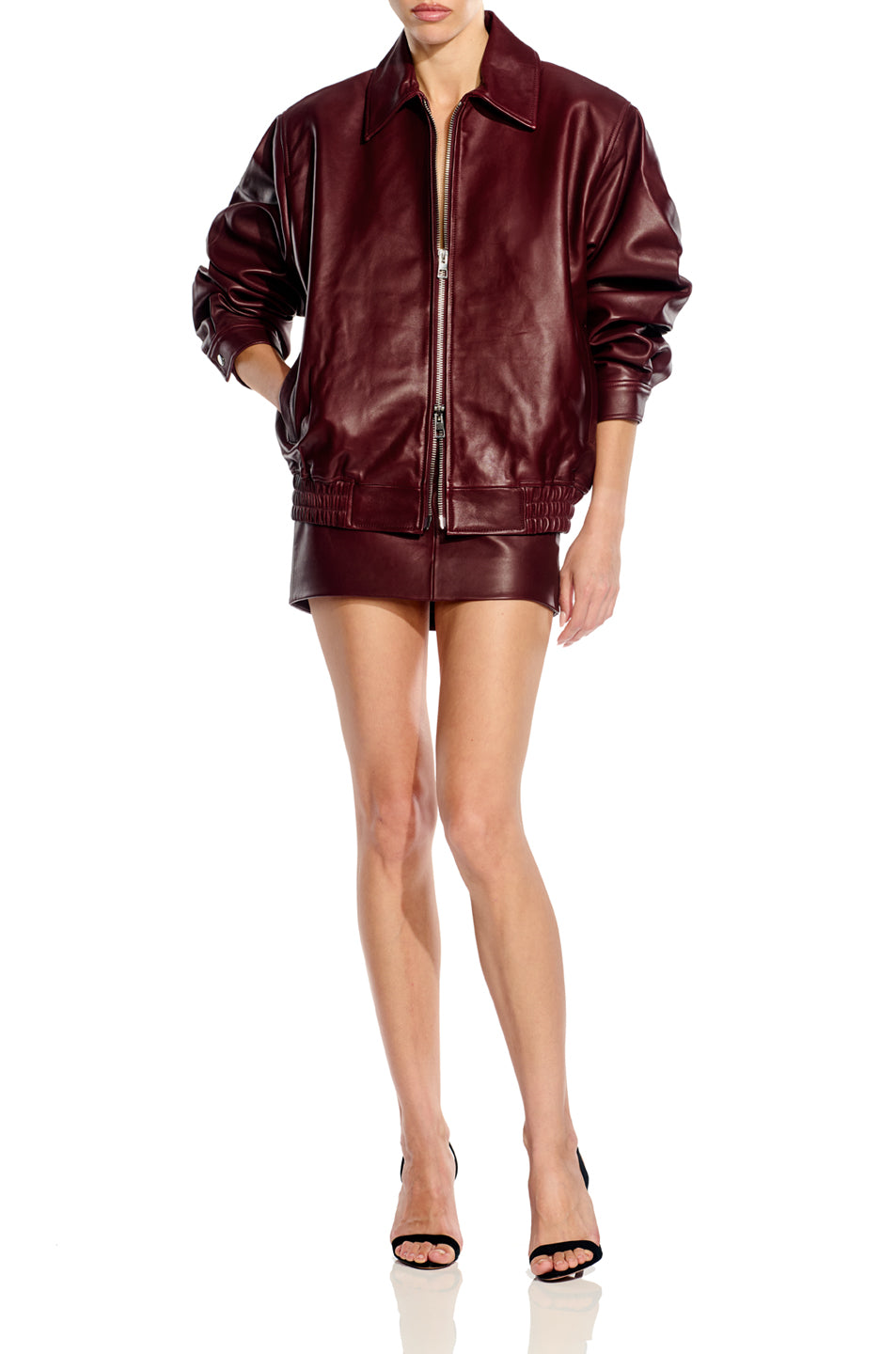 Leather Mini Skirt With Belt Loops