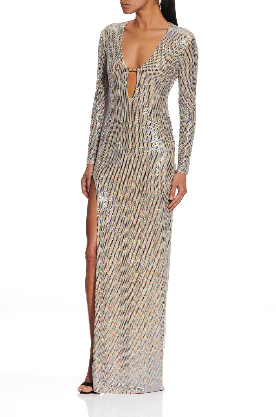 Long Sleeve Keyhole Gown - FINAL SALE