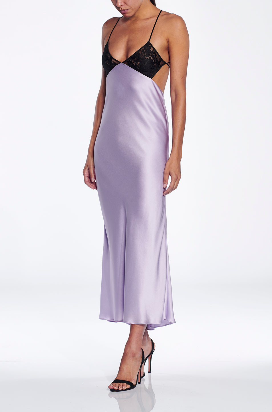 Lace Contrast Bias Dress - FINAL SALE