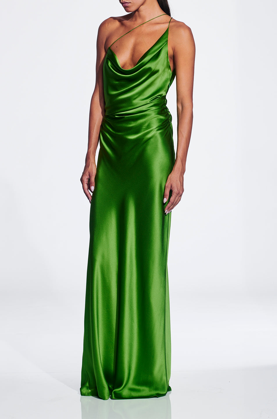 One Shoulder Cowl Gown