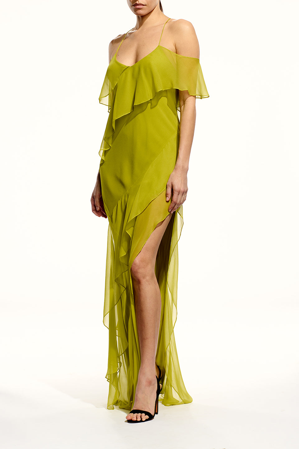 Ruffle Bias Gown