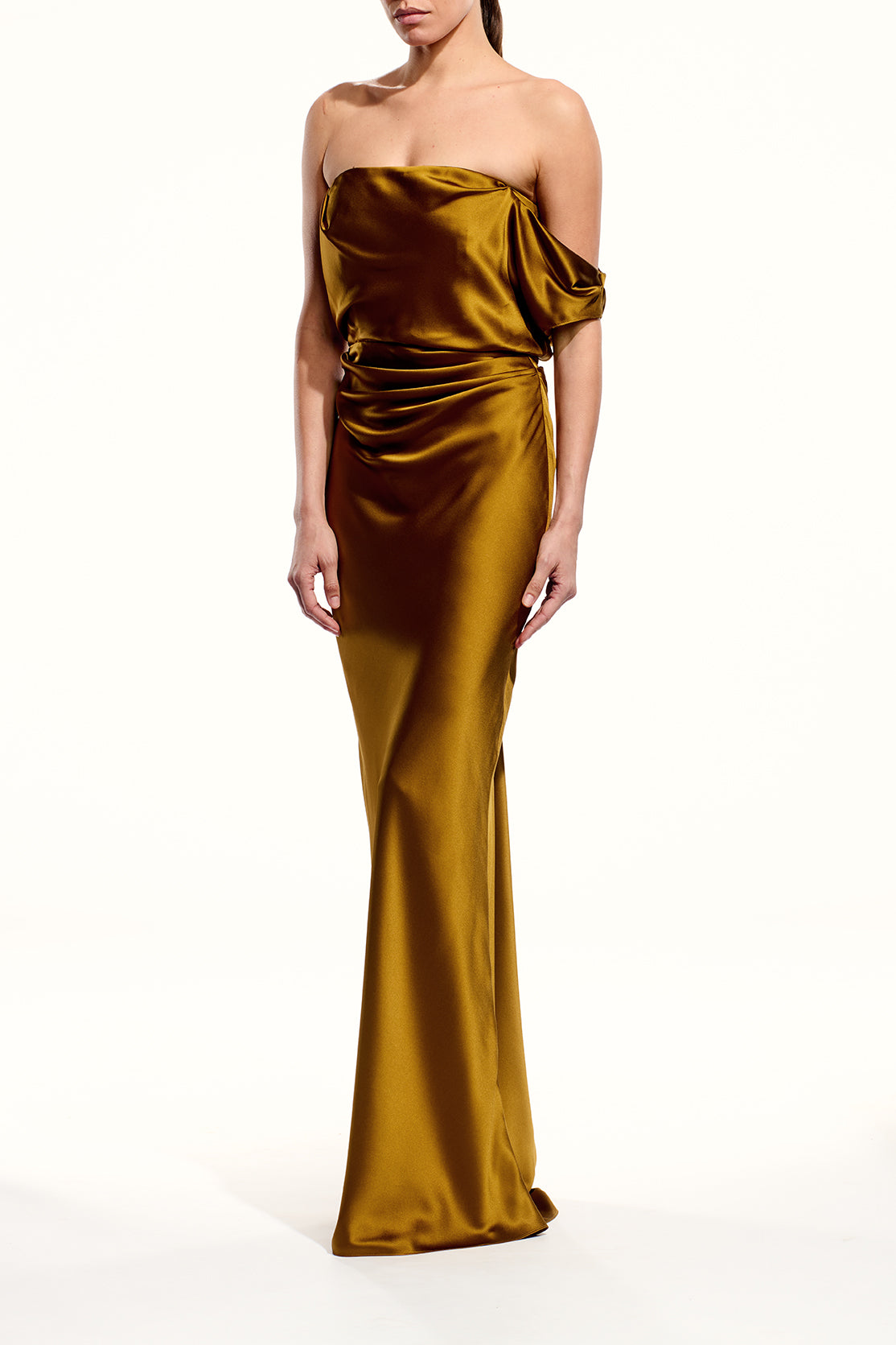 Strapless Gown With Arm Drape