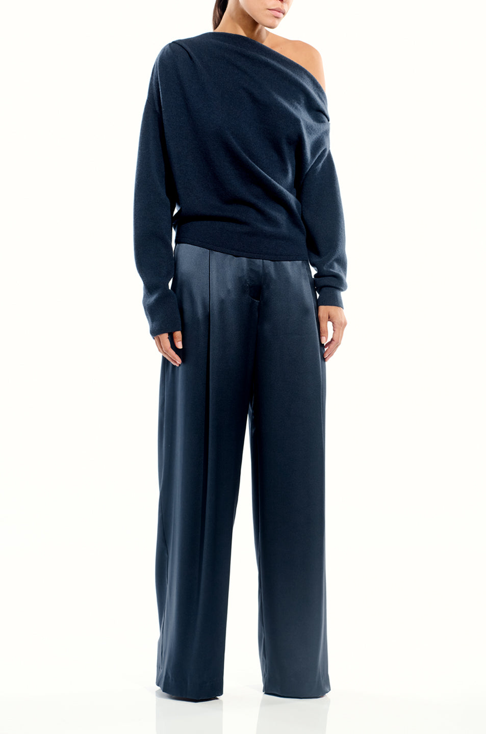 Long Sleeve Asymmetrical Drape Sweater