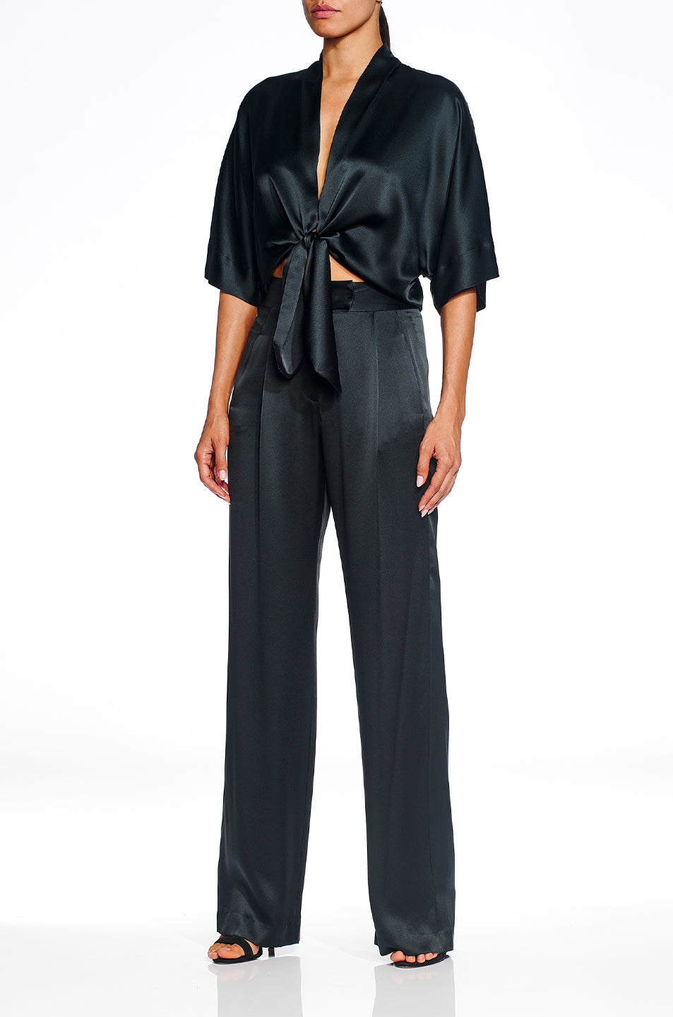 Dolman Tie Front Blouse