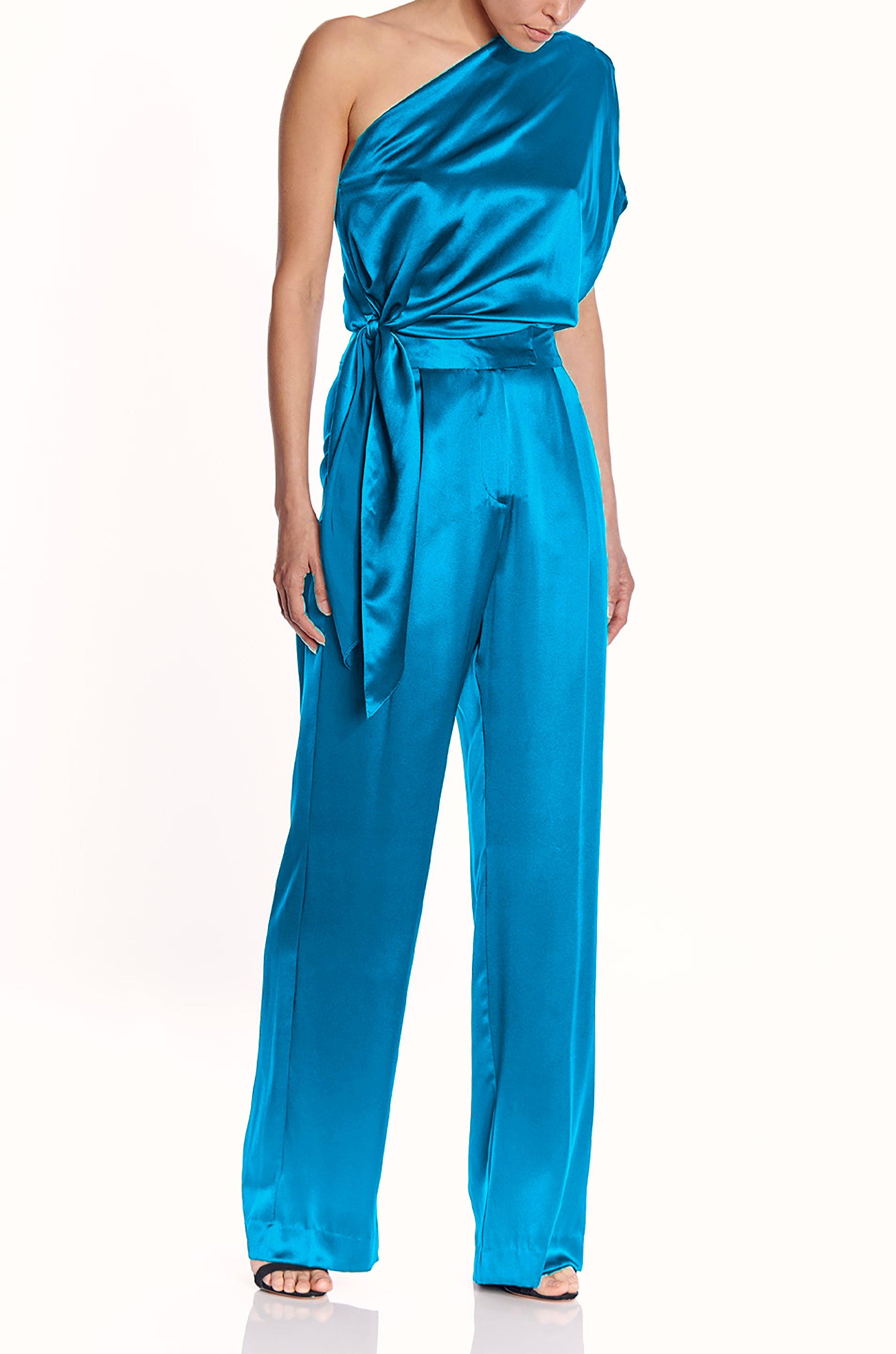 One Shoulder Top With Tie- FINAL SALE