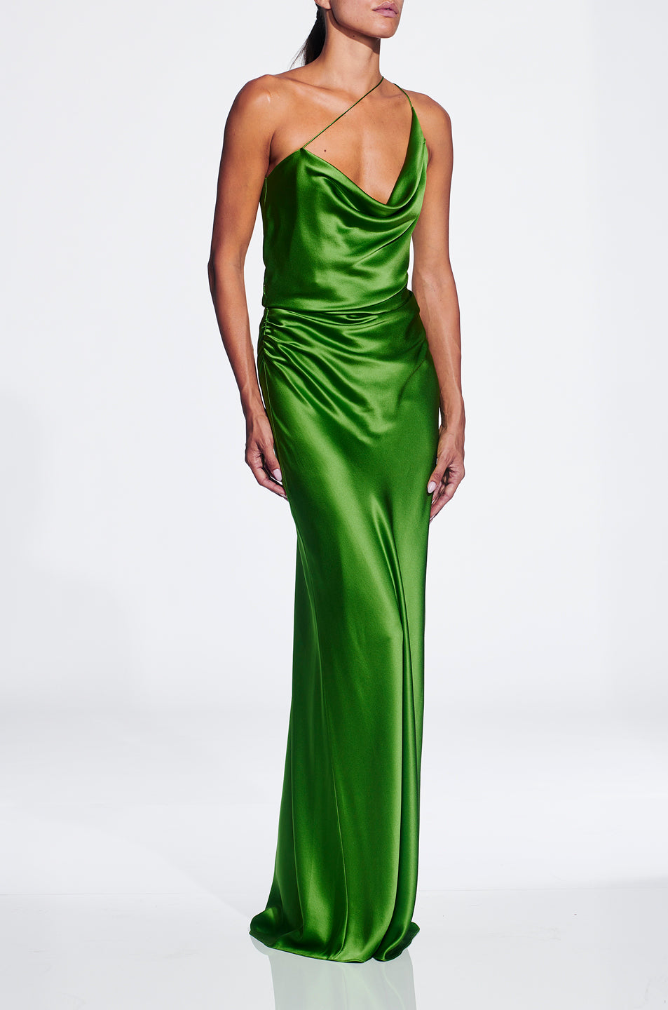 One Shoulder Cowl Gown