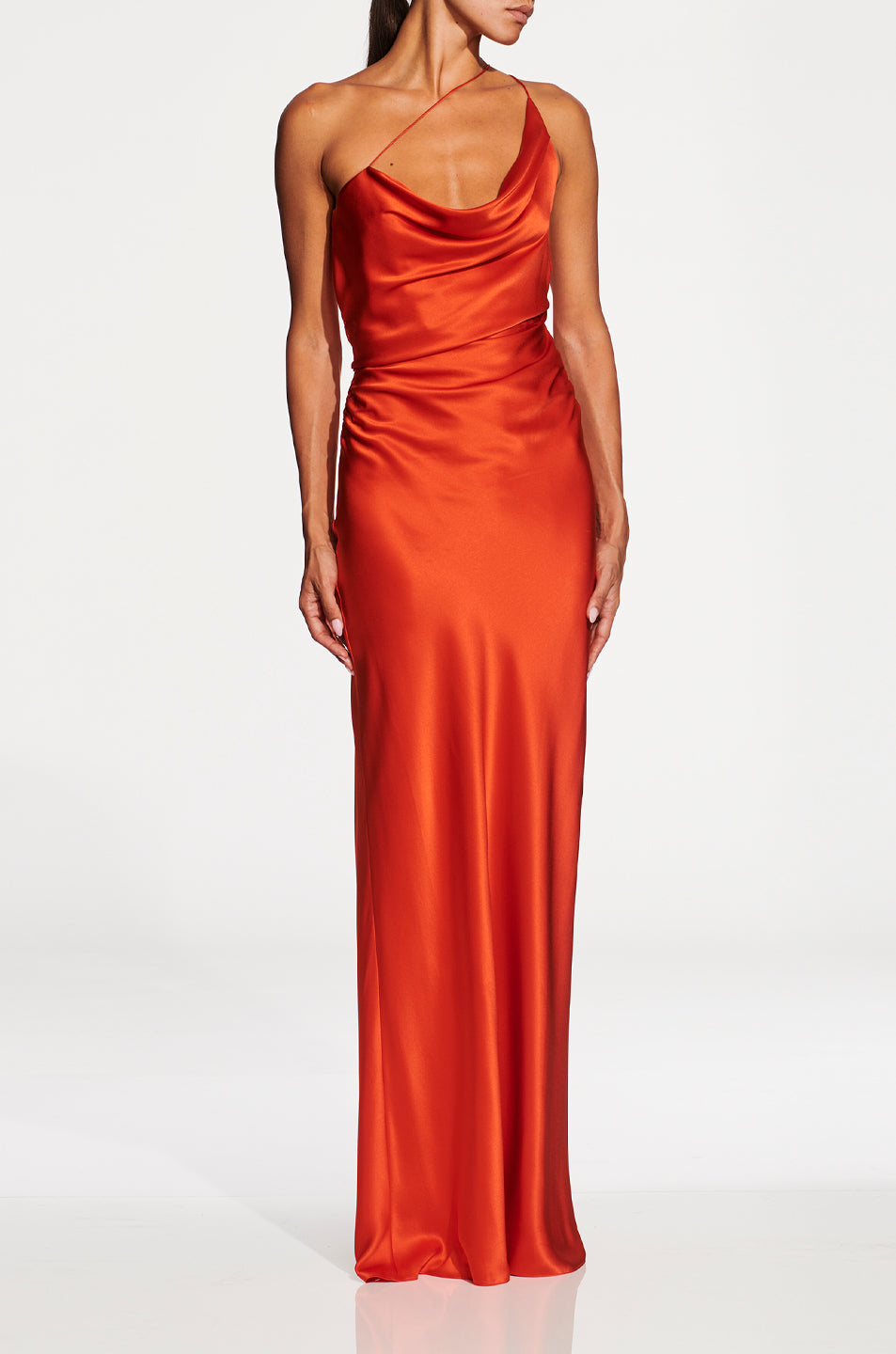 One Shoulder Cowl Gown