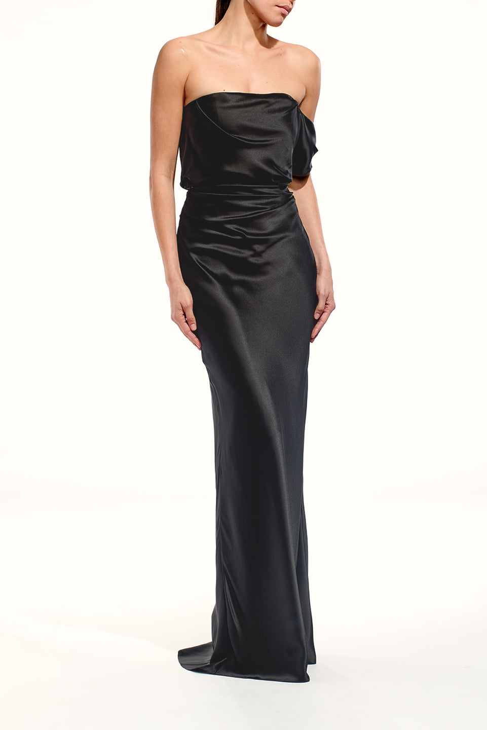 Strapless Gown With Arm Drape