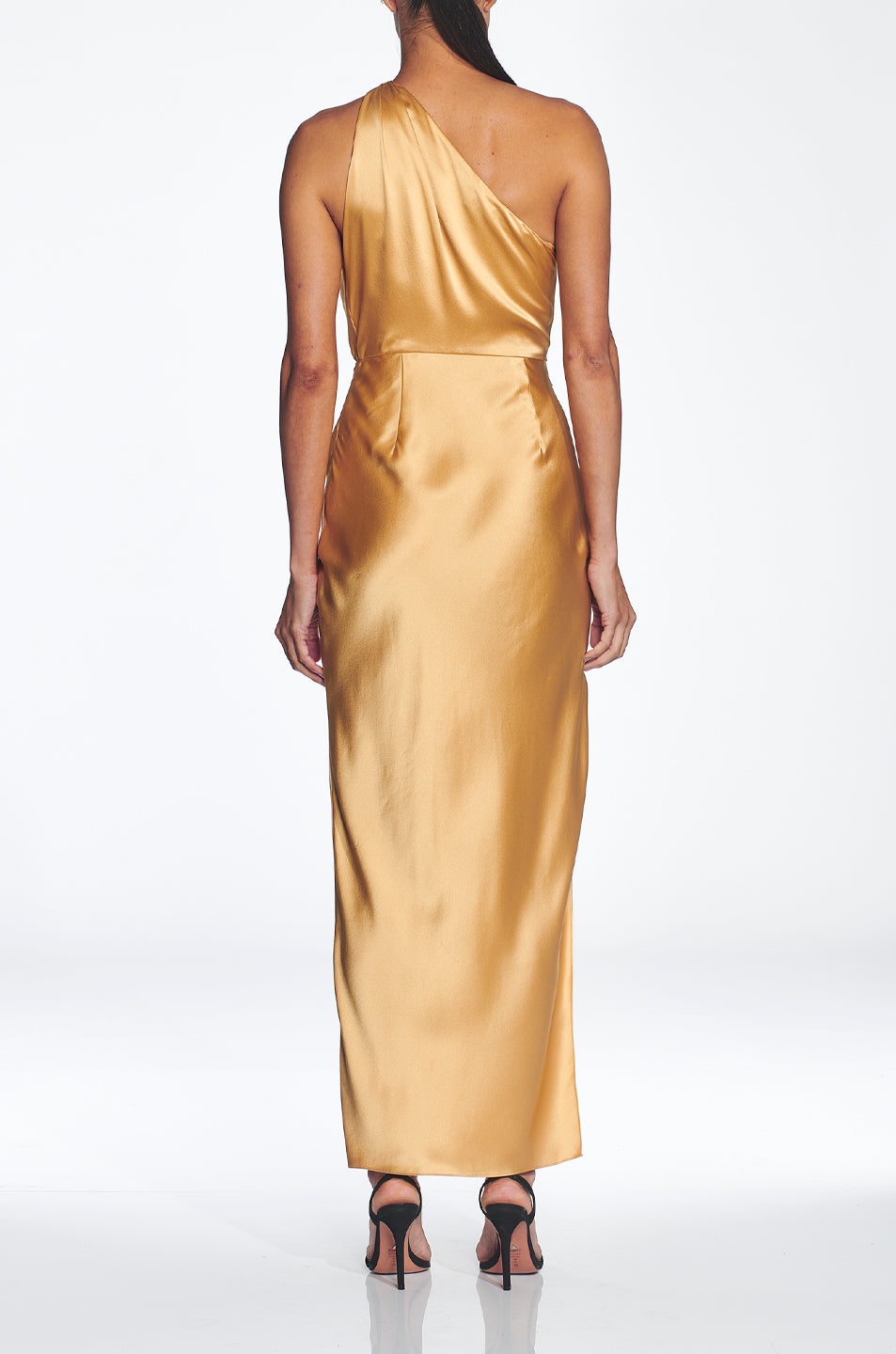 One Shoulder Asymmetrical Draped Dress