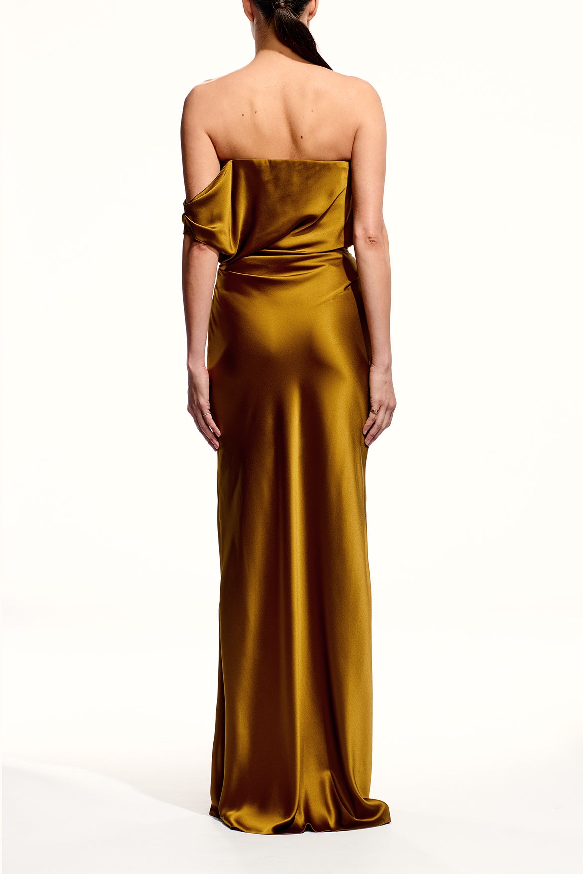 Strapless Gown With Arm Drape
