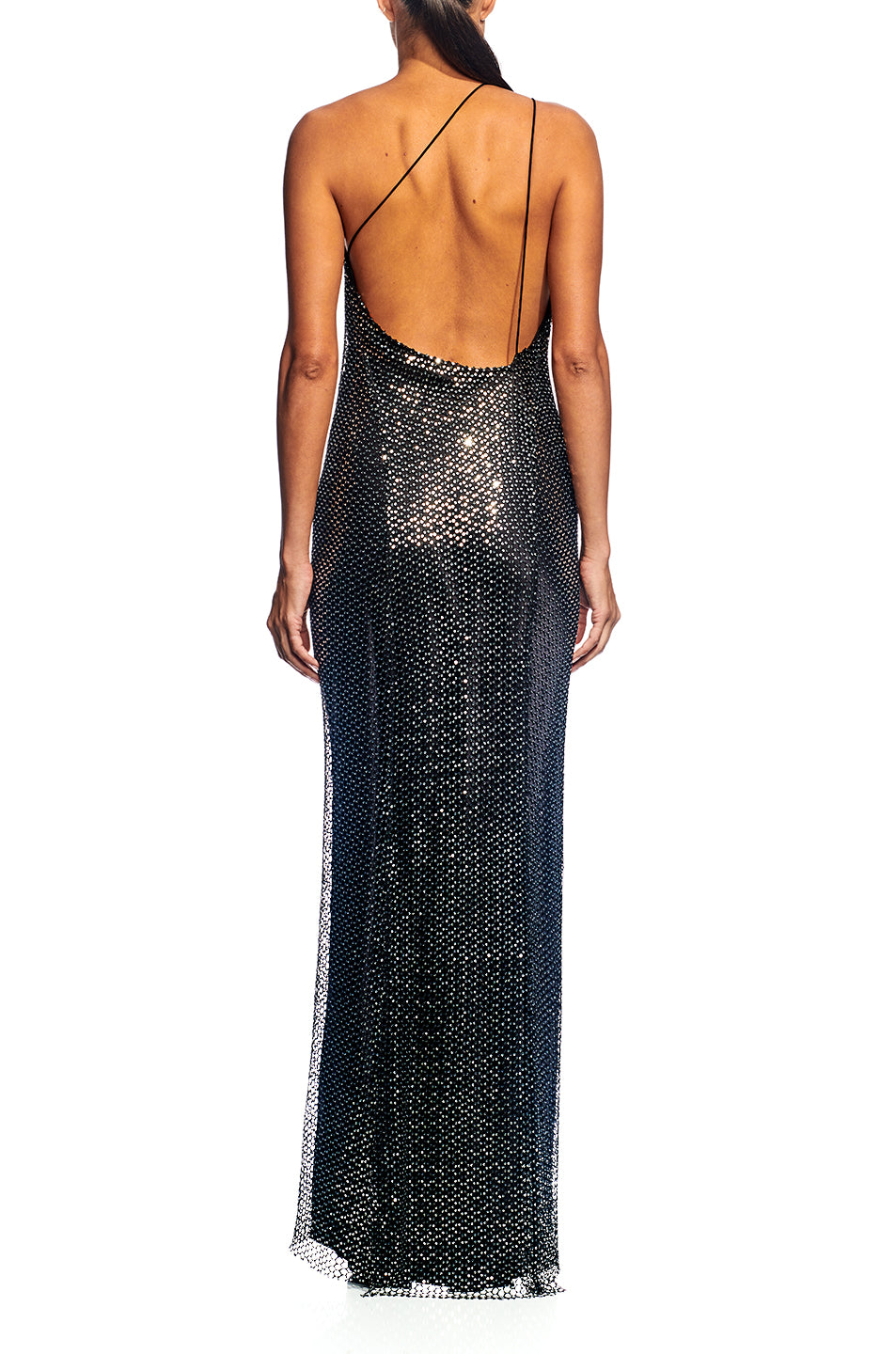 One Shoulder Gown With Sheer Slit