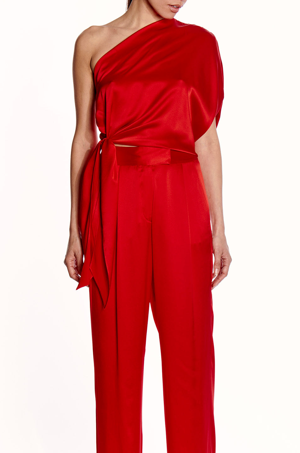 One Shoulder Top With Tie