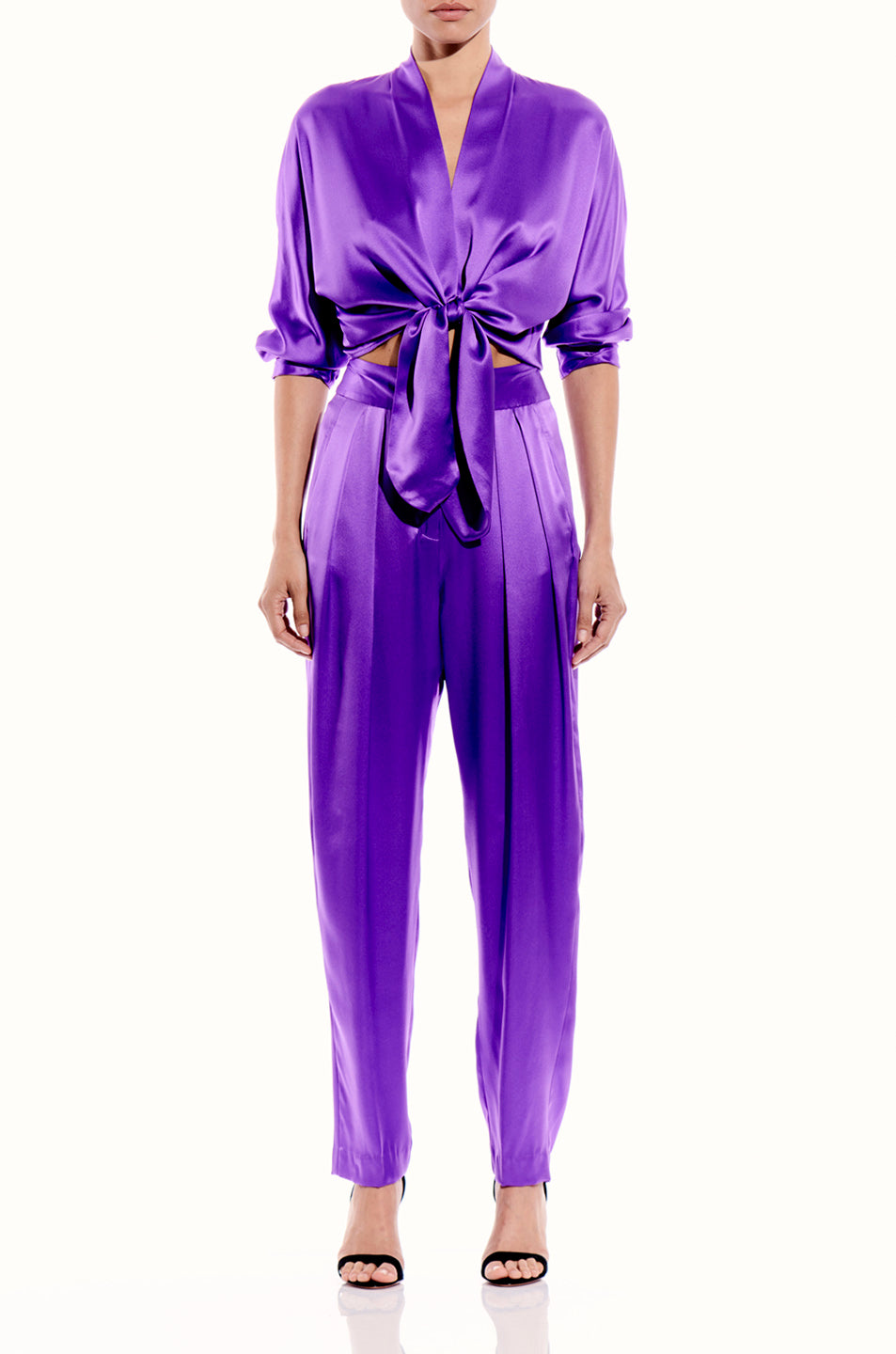 Long Sleeve Tie Front Blouse- FINAL SALE
