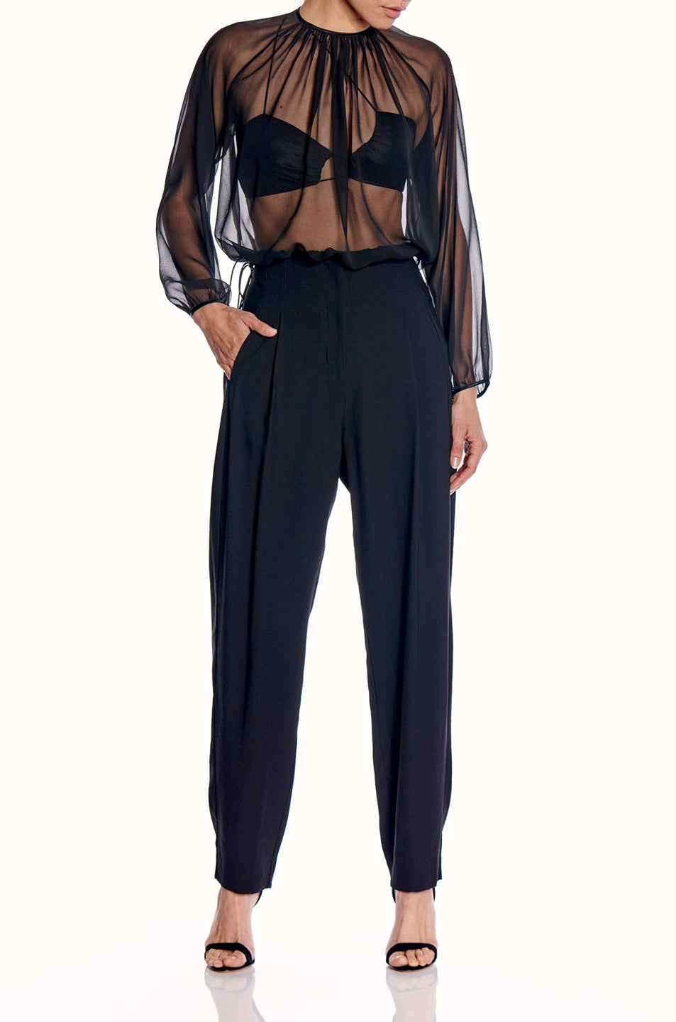 Chiffon Gathered Blouse- FINAL SALE
