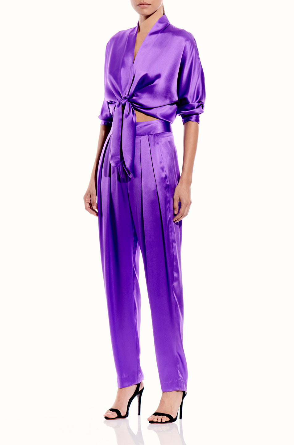 Long Sleeve Tie Front Blouse- FINAL SALE
