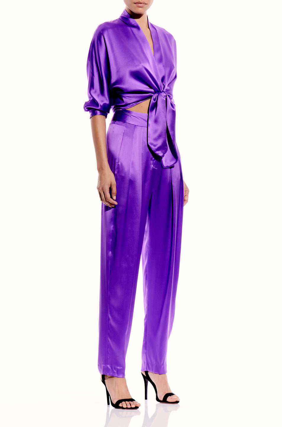 Long Sleeve Tie Front Blouse- FINAL SALE