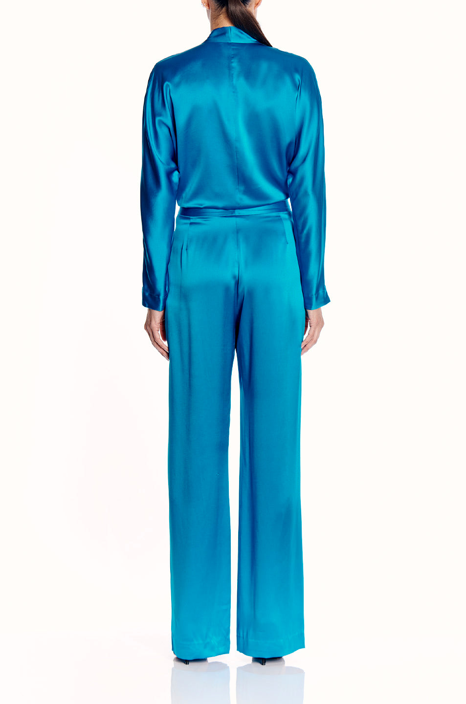 Long Sleeve Tie Front Blouse