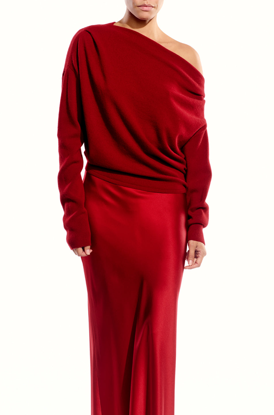 Long Sleeve Asymmetrical Drape Sweater