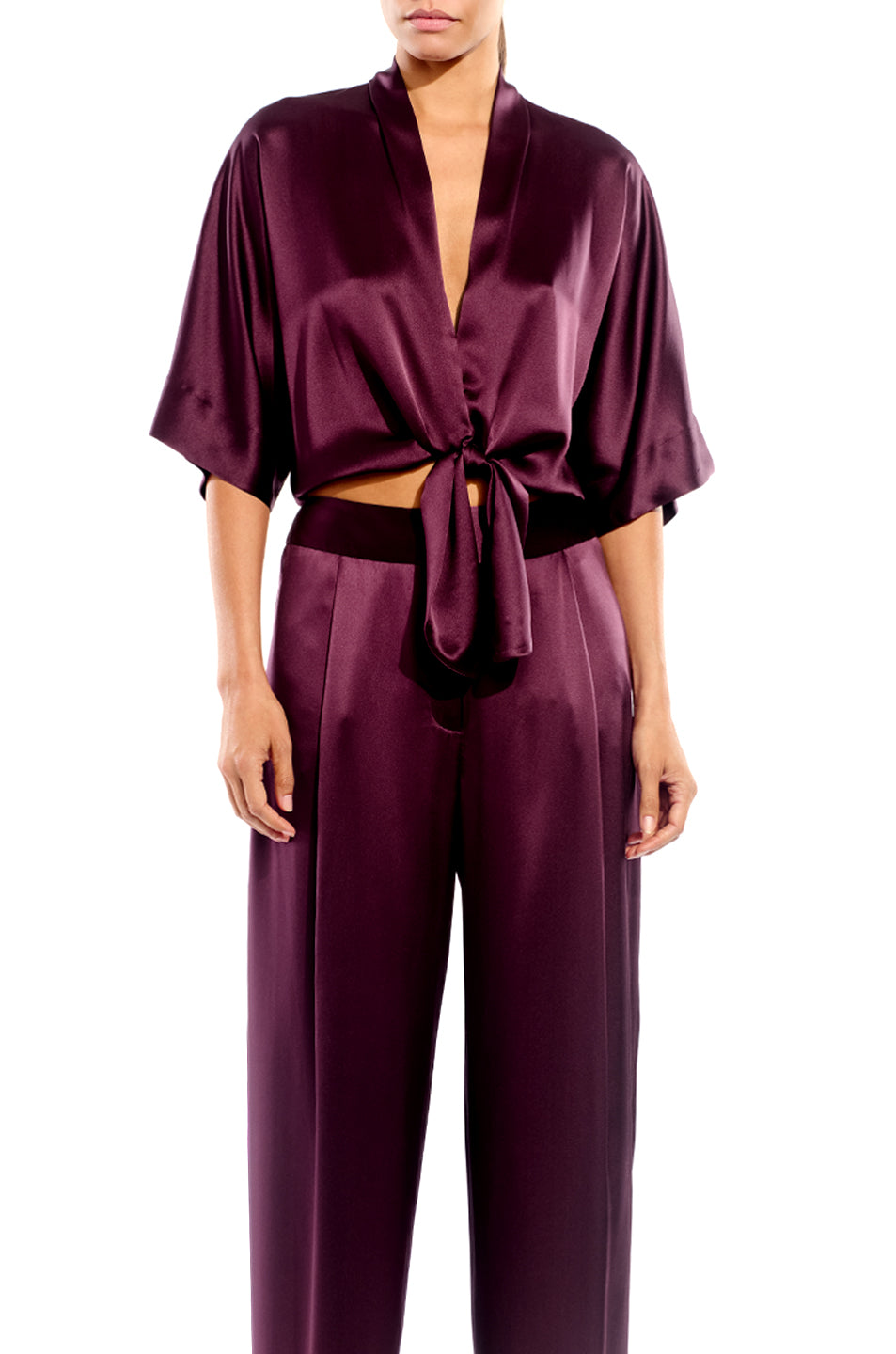 Dolman Tie Front Blouse