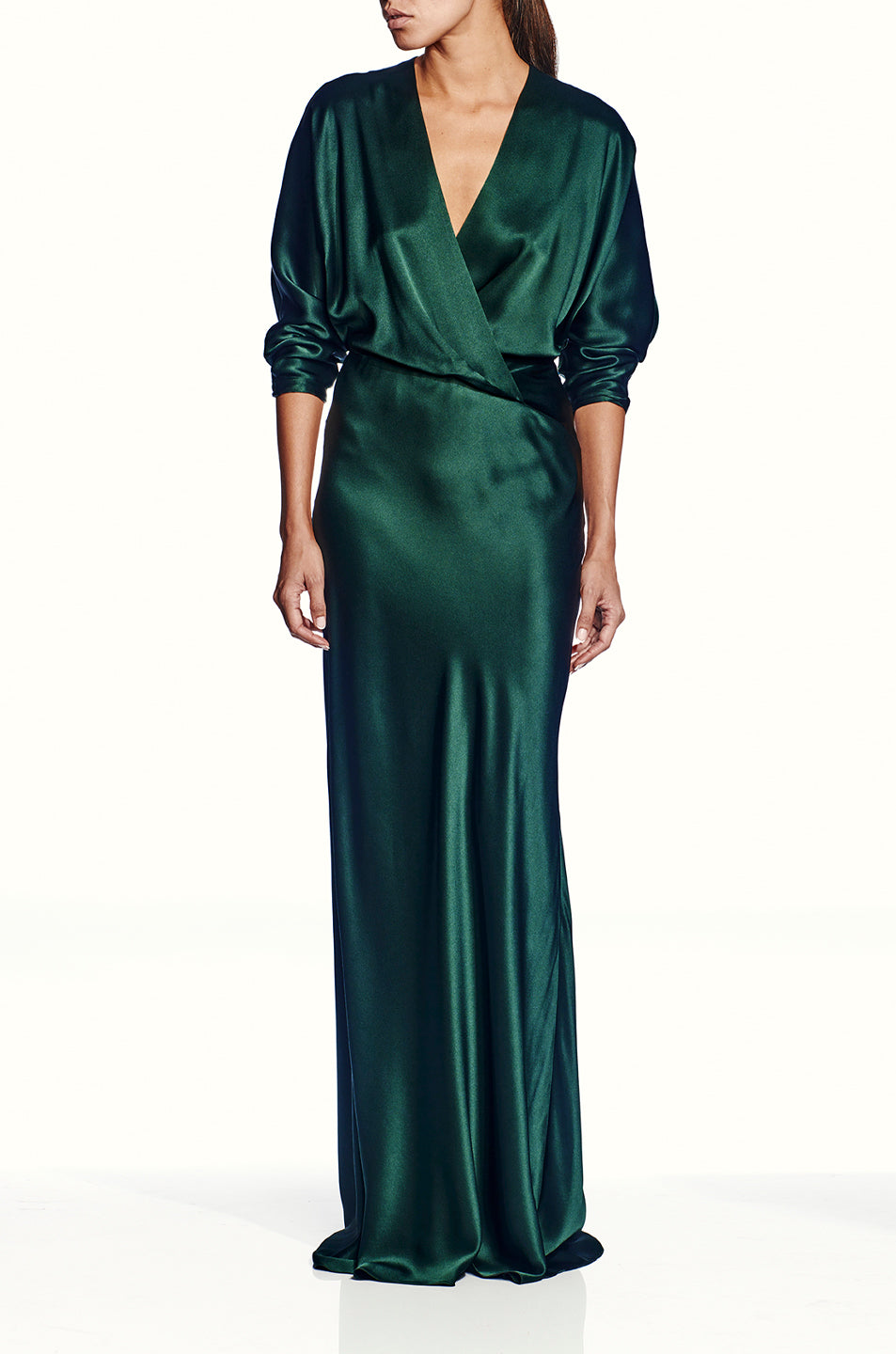 Long Sleeve Wrap Gown