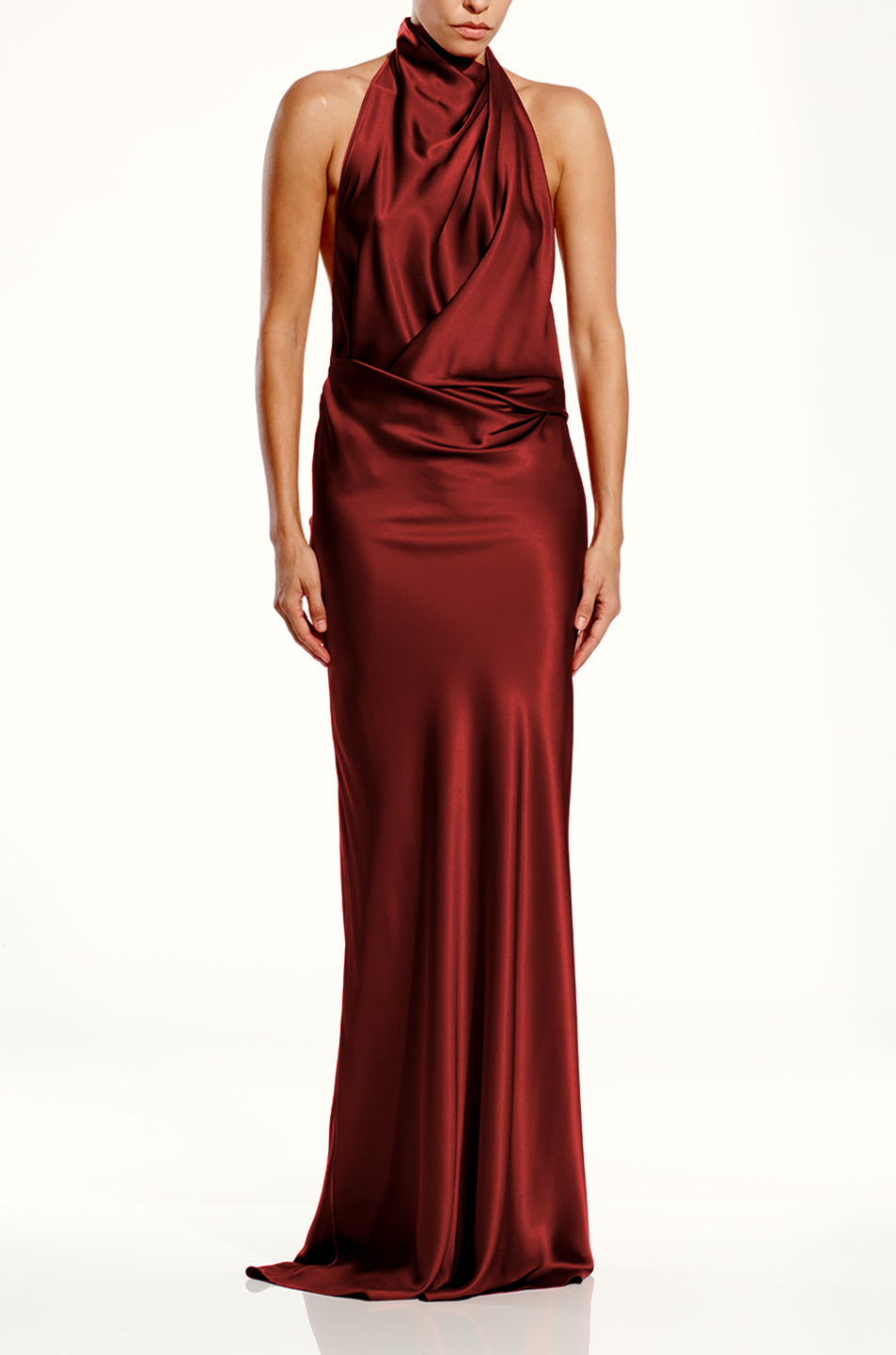 Halter Drape Bias Gown