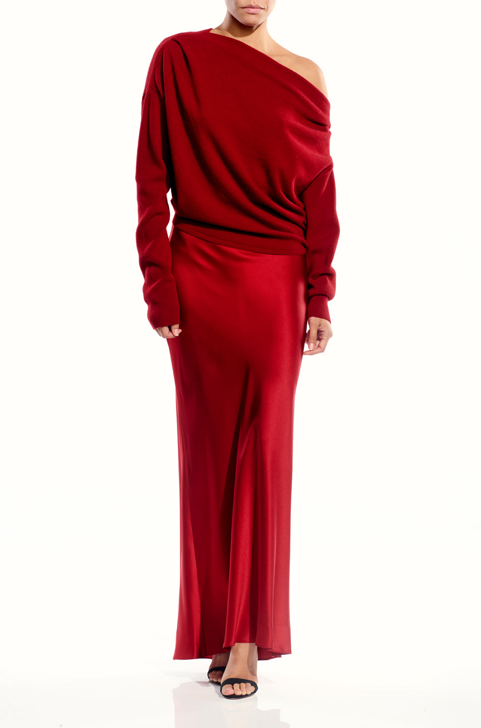 Long Sleeve Asymmetrical Drape Sweater