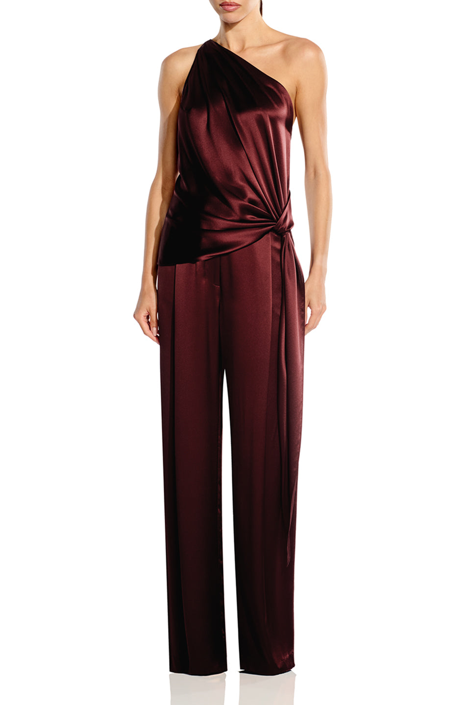Asymmetrical Drape Top With Tail