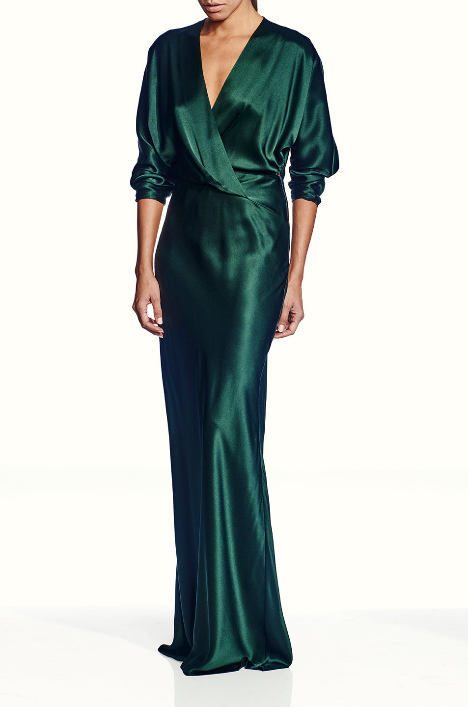 Long Sleeve Wrap Gown