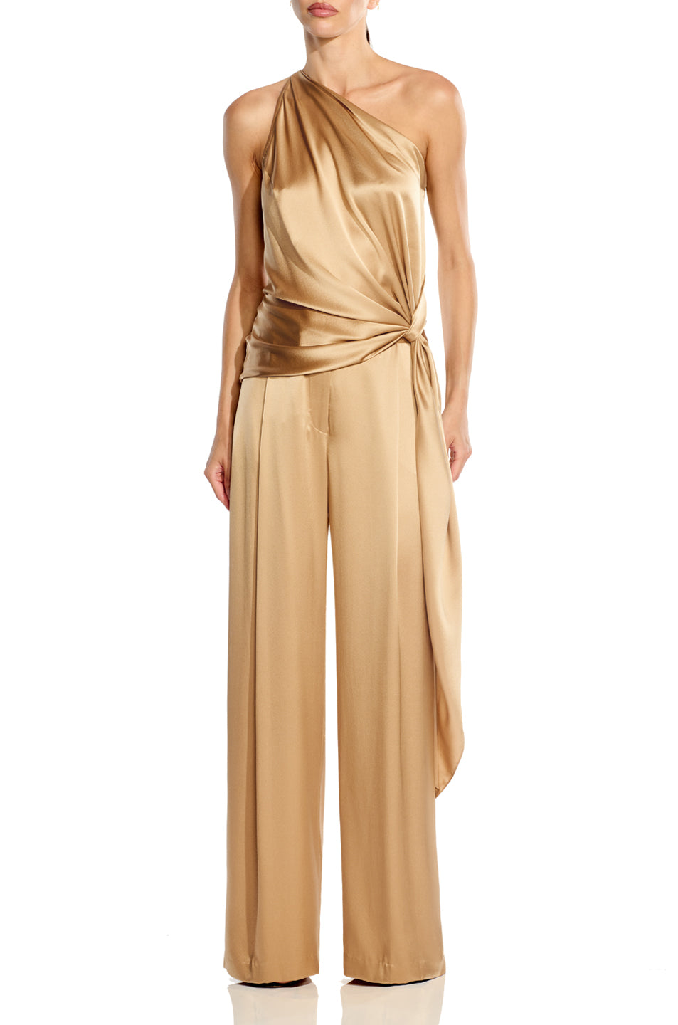 Asymmetrical Drape Top With Tail