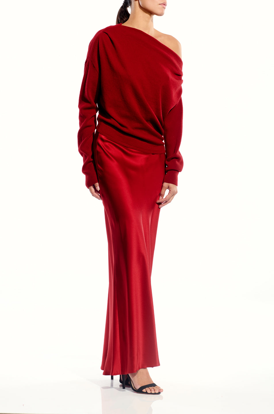 Long Sleeve Asymmetrical Drape Sweater