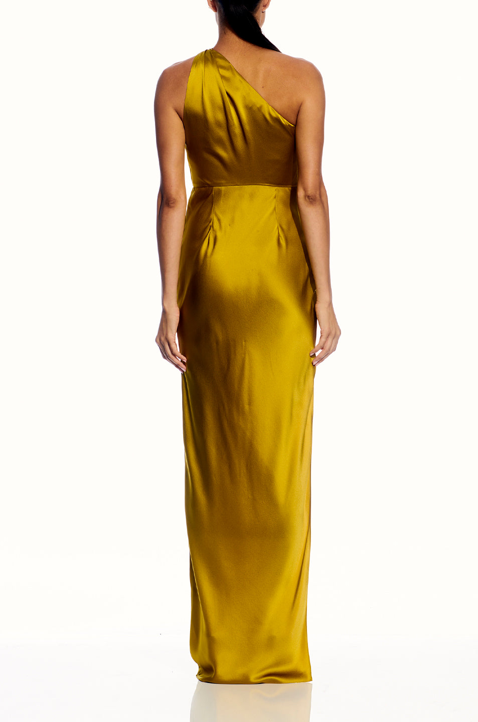 One Shoulder Asymmetrical Draped Gown